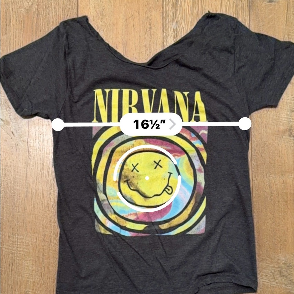NIRVANA Multicolor Tie-Dye Smiley Band Tee - Yellow, Pink, Blue - Picture 2 of 4